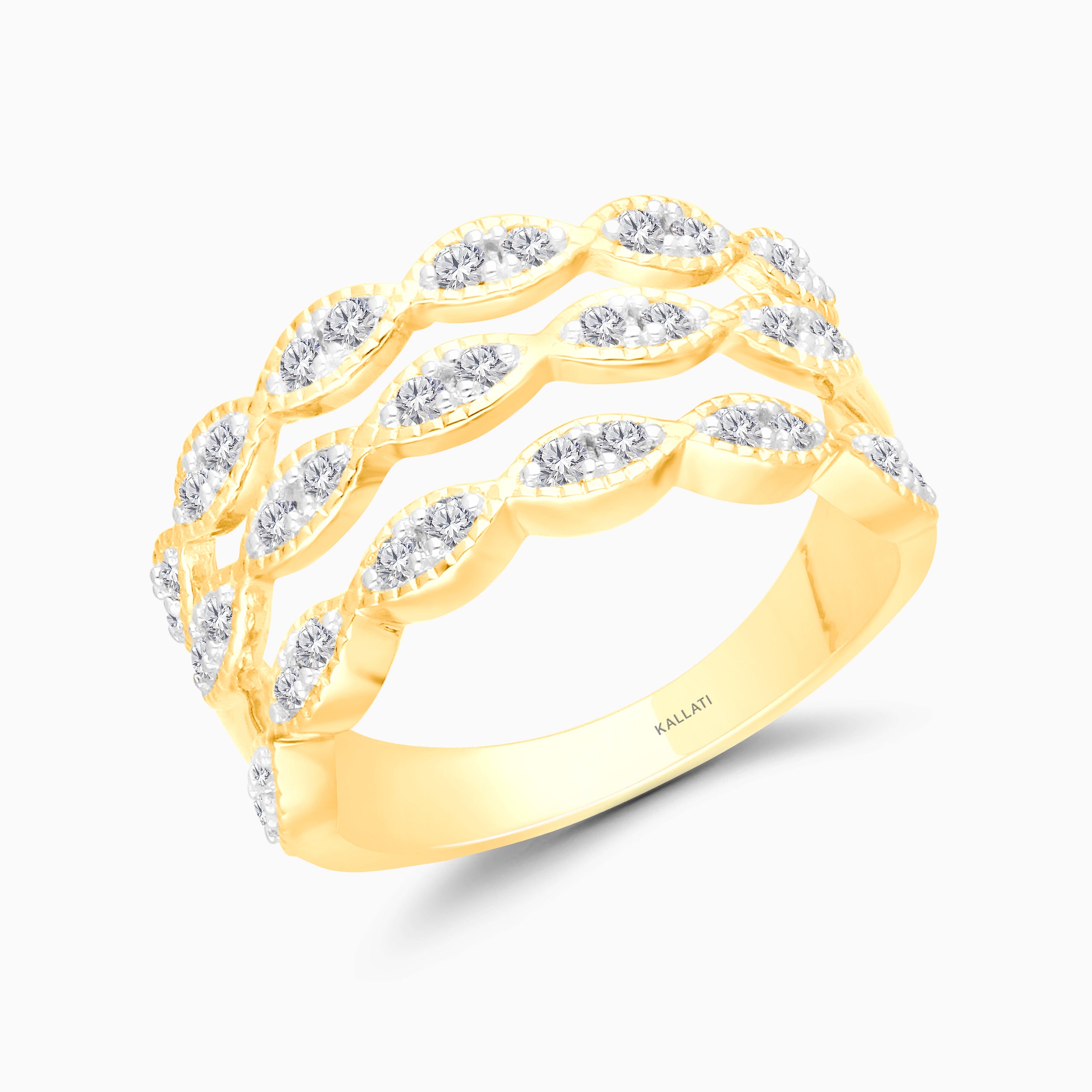 Trio Row Bold White Diamond Band