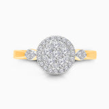 Round White Diamond Halo Ring