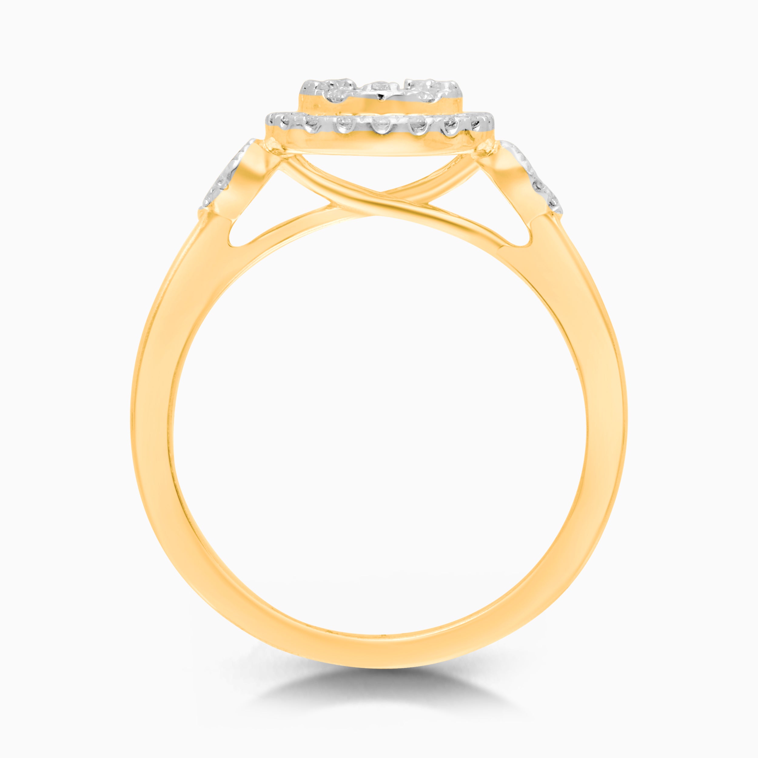 Round White Diamond Halo Ring