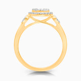 Round White Diamond Halo Ring