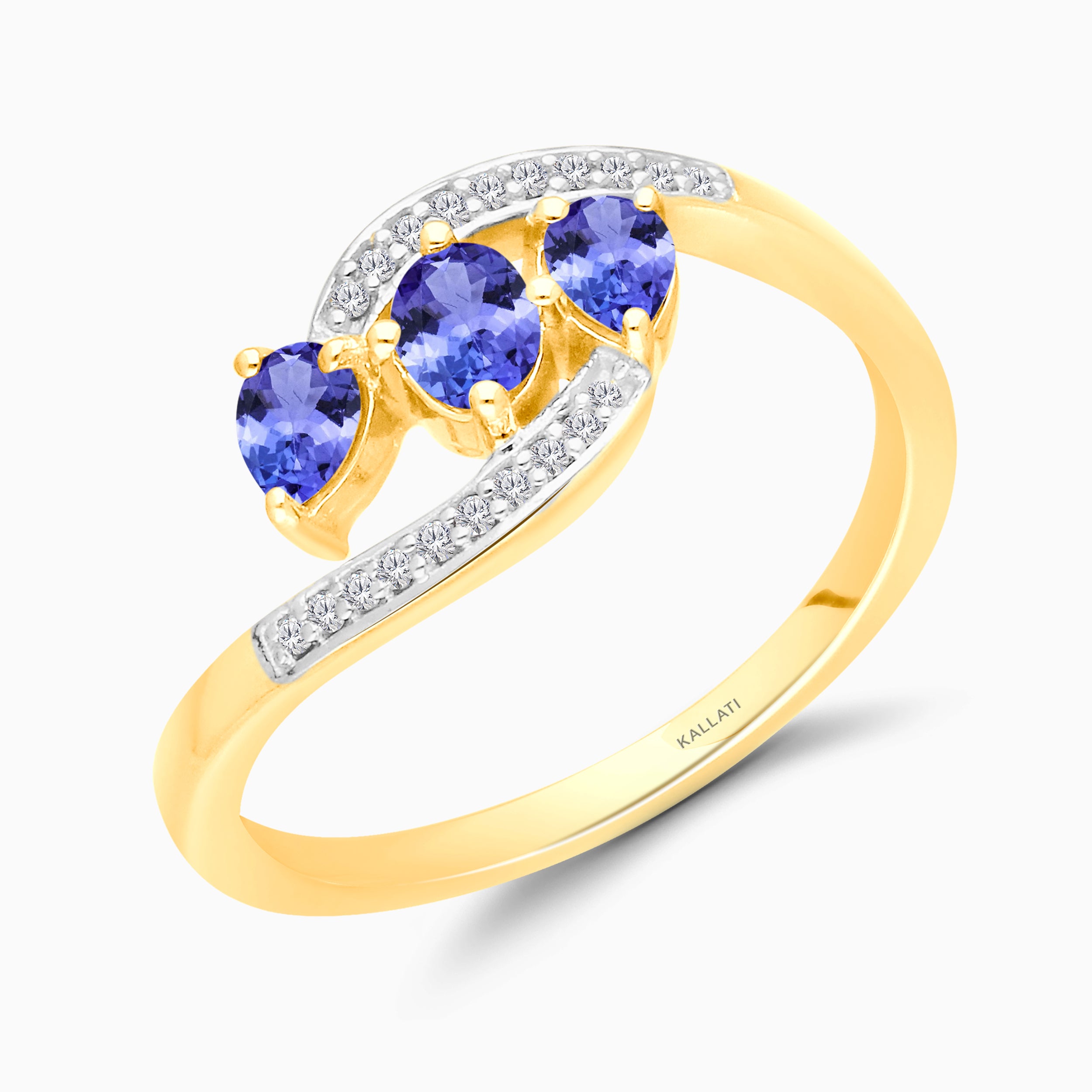 Pear Wave Tanzanite & Diamond Band
