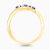 Pear Wave Tanzanite & Diamond Band