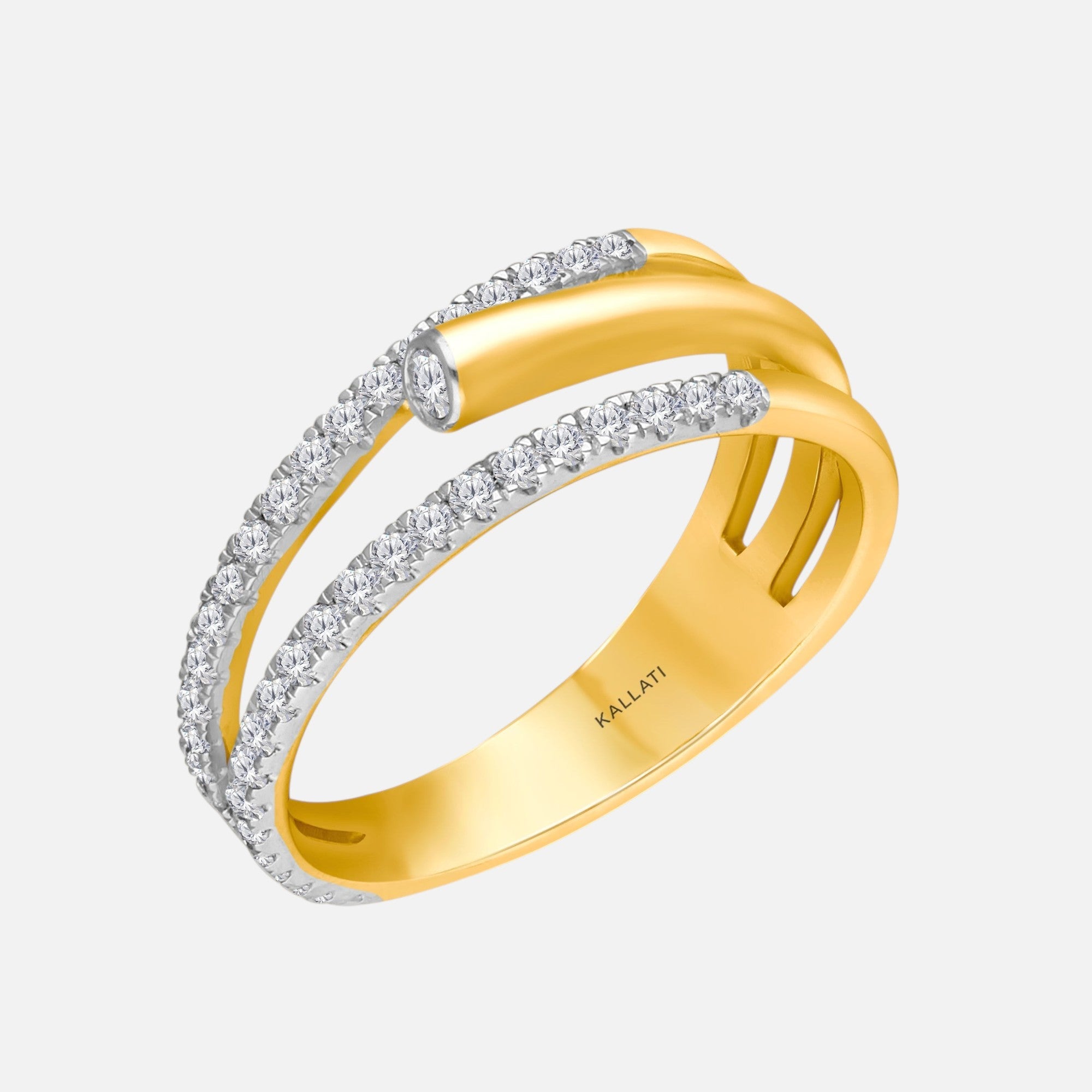 Diamond Corkscrew Ring BOLD GOLD