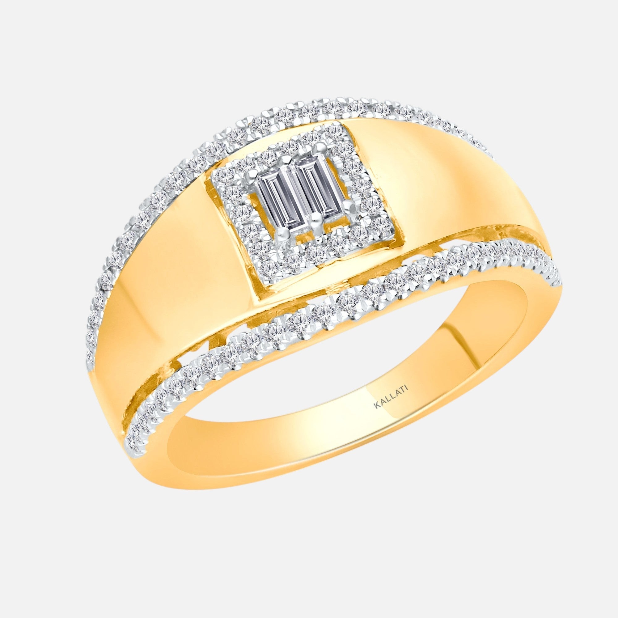 Diamond Shield Ring BOLD GOLD