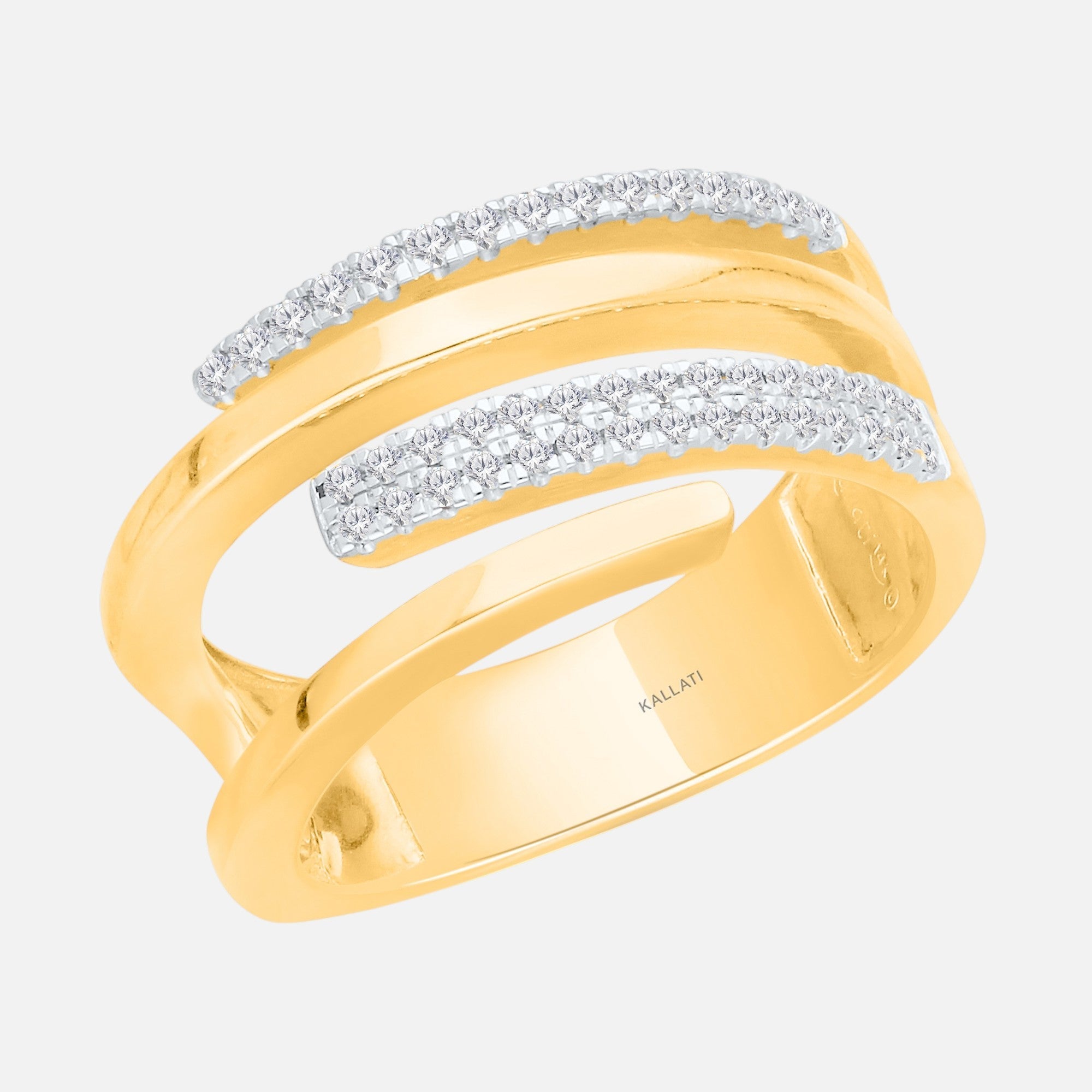 Interlocked Pave Diamond Band BOLD GOLD