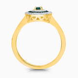 Dual Halo Emerald & Diamond Ring
