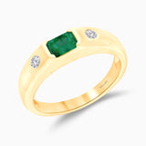 Emerald Diamond Signet Ring Emerald