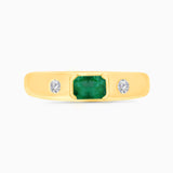 Emerald Diamond Signet Ring Emerald