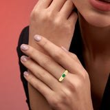 Emerald Diamond Signet Ring Emerald
