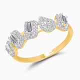 Multi Shape White Diamond Ring