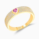 Pink Sapphire Diamond Heart Ring