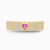 Pink Sapphire Diamond Heart Ring