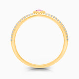 Pink Sapphire Diamond Heart Ring