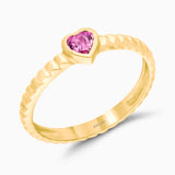 Pink Sapphire Heart Ring