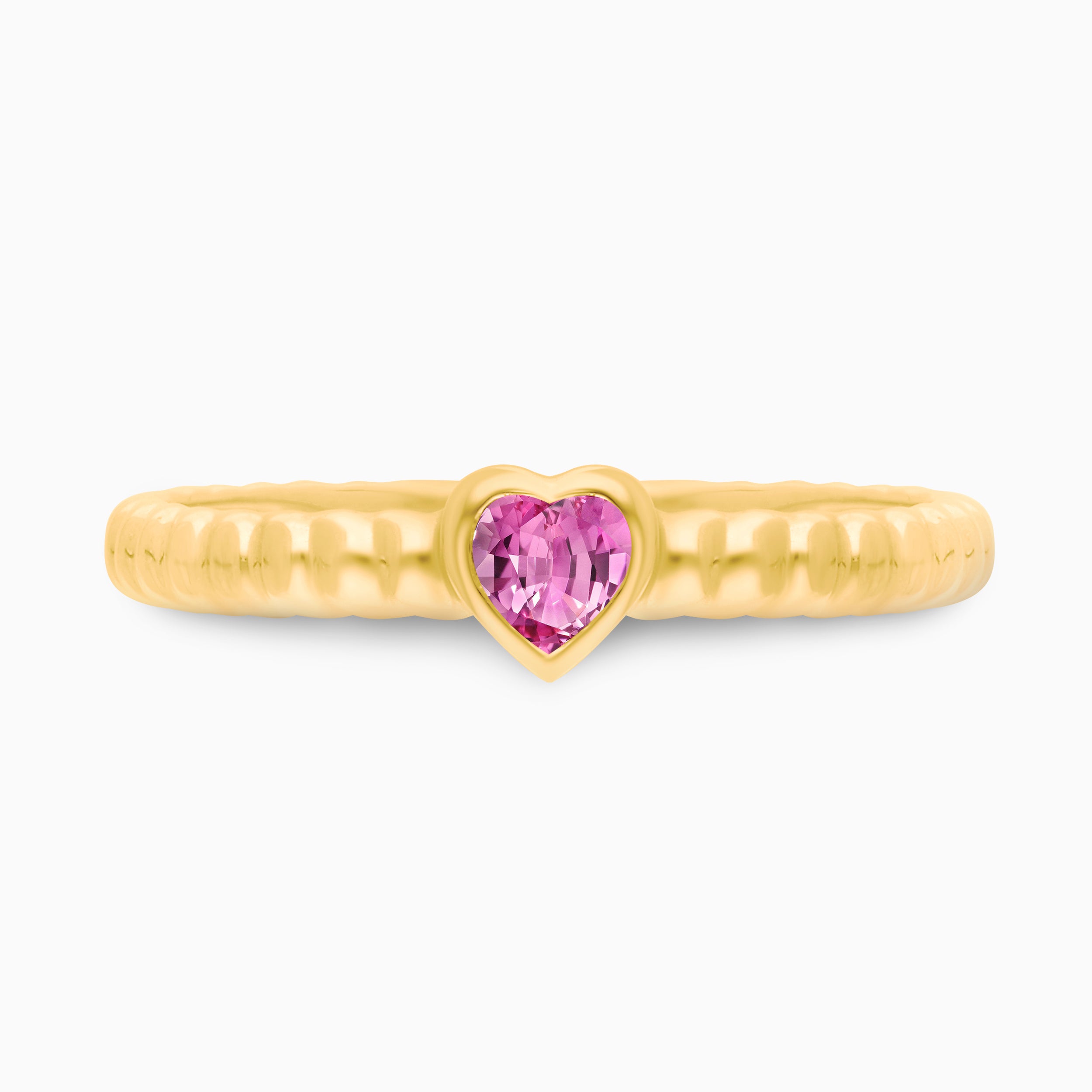 Pink Sapphire Heart Ring
