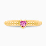 Pink Sapphire Heart Ring