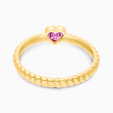 Pink Sapphire Heart Ring