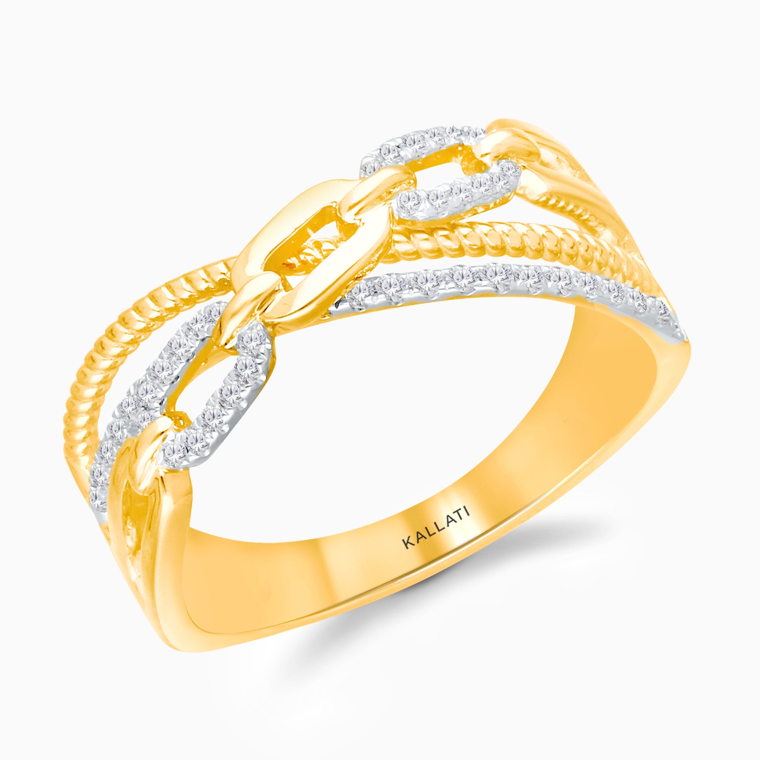 Cross Chain Diamond Ring