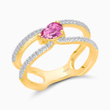 Split Shank Pear Pink Sapphire Band