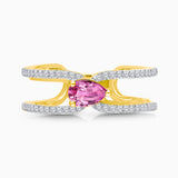 Split Shank Pear Pink Sapphire Band