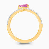 Split Shank Pear Pink Sapphire Band