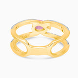 Split Shank Pear Pink Sapphire Band