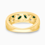 Marquise & Round Emerald & Diamond Band Emerald