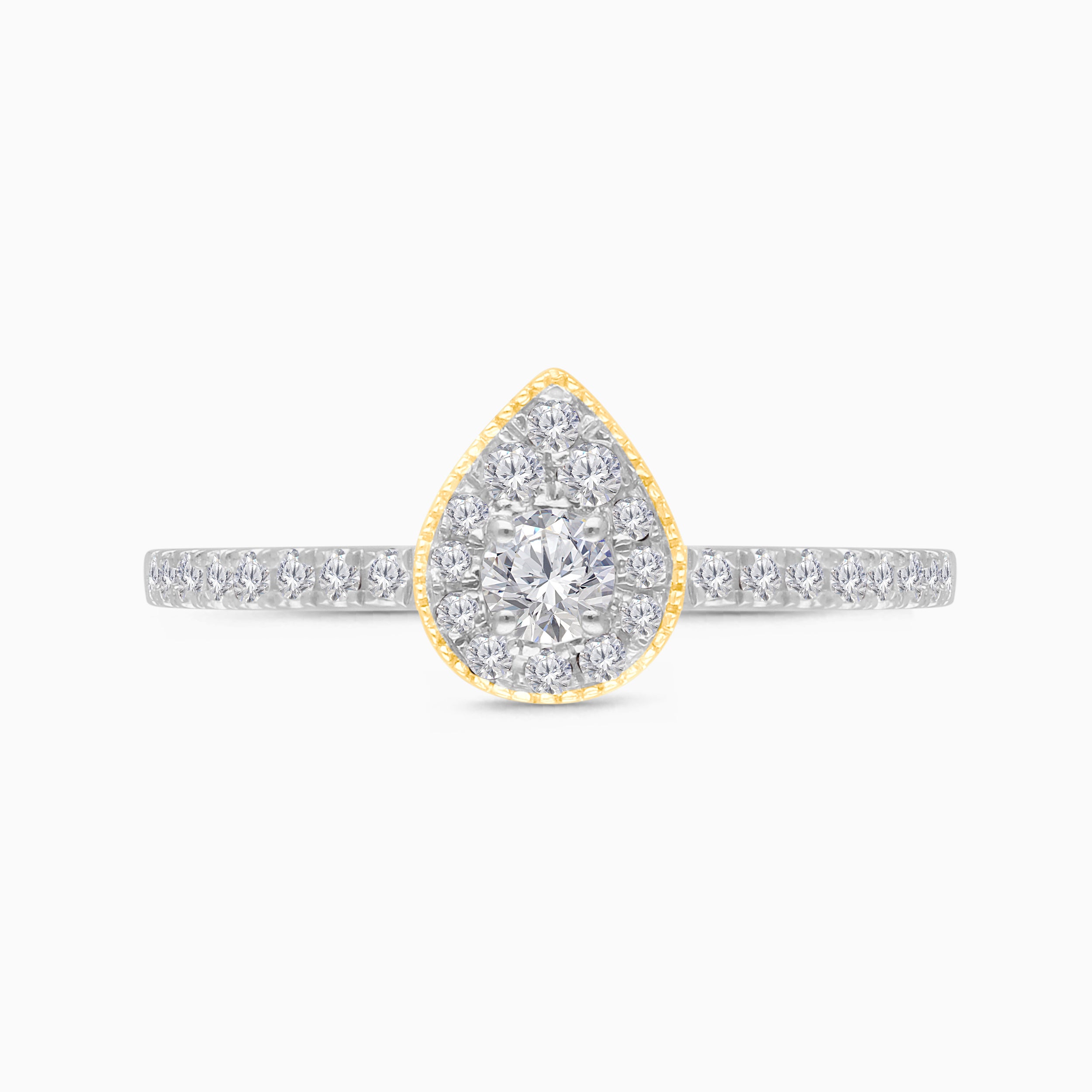 Pave Diamond Pear Stacking Ring