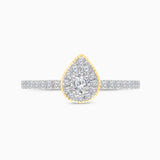 Pave Diamond Pear Stacking Ring