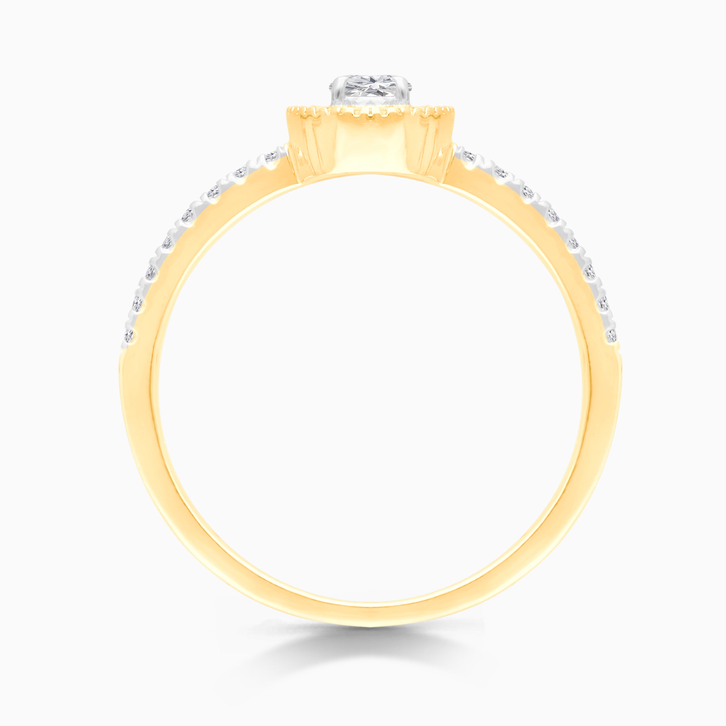 Pave Diamond Pear Stacking Ring
