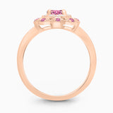 Rose Gold Pink Sapphire Halo Ring