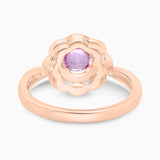 Rose Gold Pink Sapphire Halo Ring