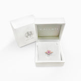 Rose Gold Pink Sapphire Halo Ring