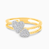 Inverse Diamond Heart Ring