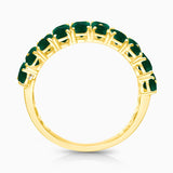 Multi Interlocked Emerald and Diamond Band