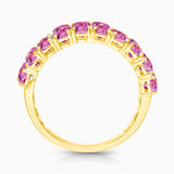 Inverse Teardrop Pink Sapphire and Diamond Band