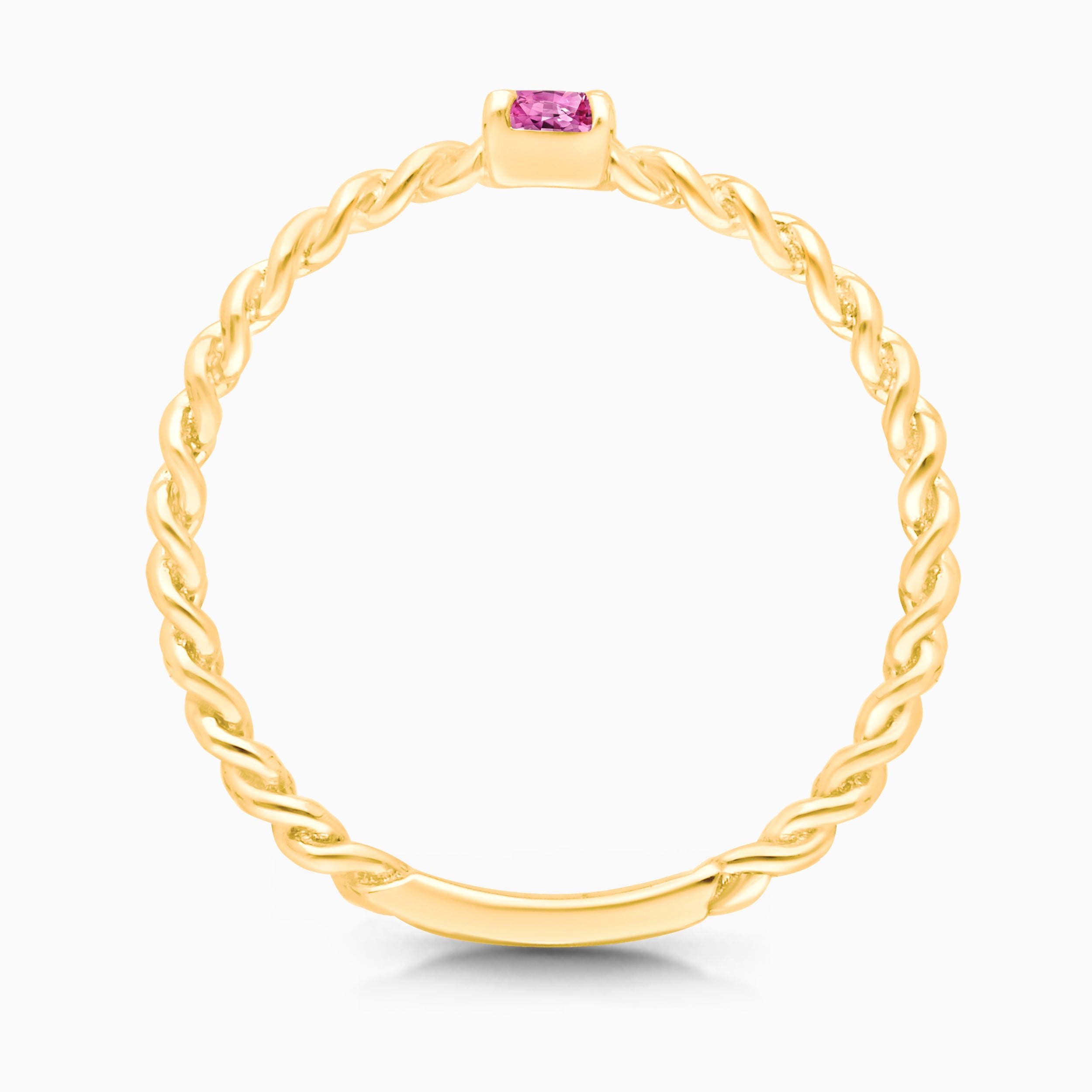 Baguette Pink Sapphire Chain Ring