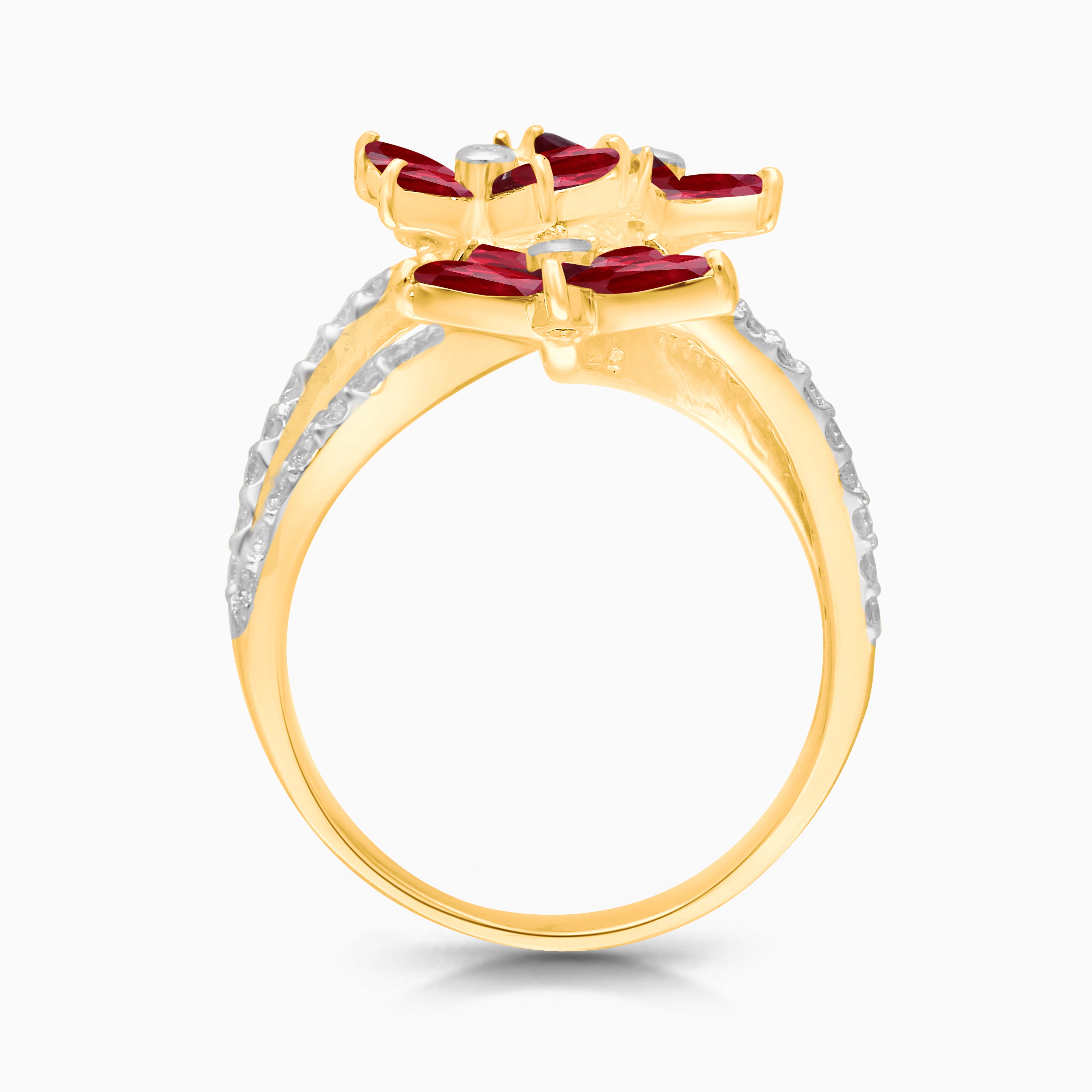 Flower Garden Ruby & Diamond Ring