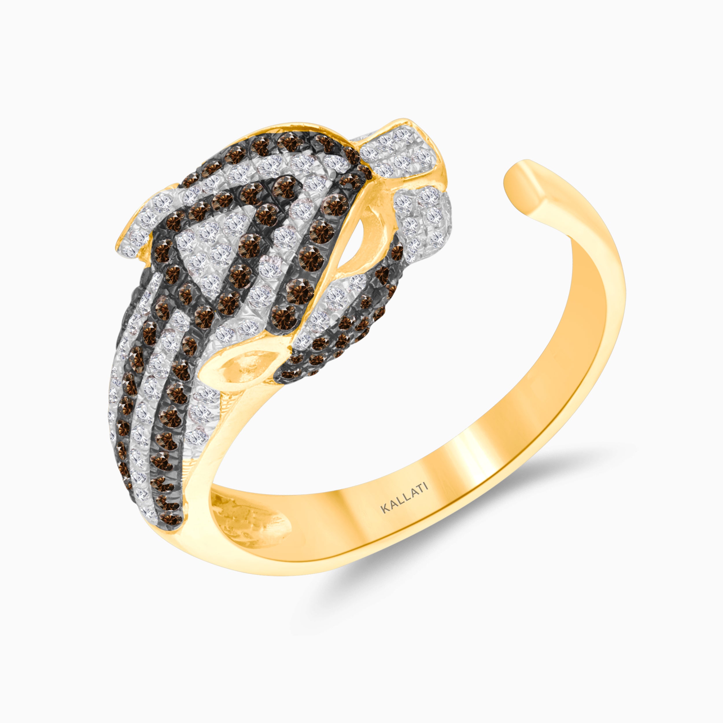 Diamond Leopard Open Ring