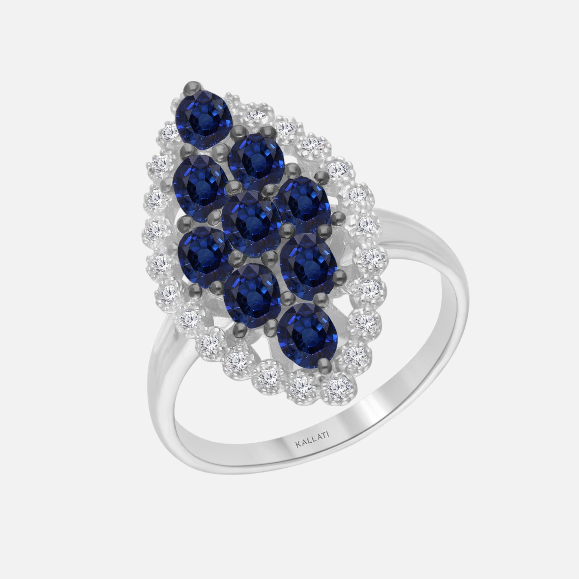Mosaic Rainfall Ring Blue Sapphire