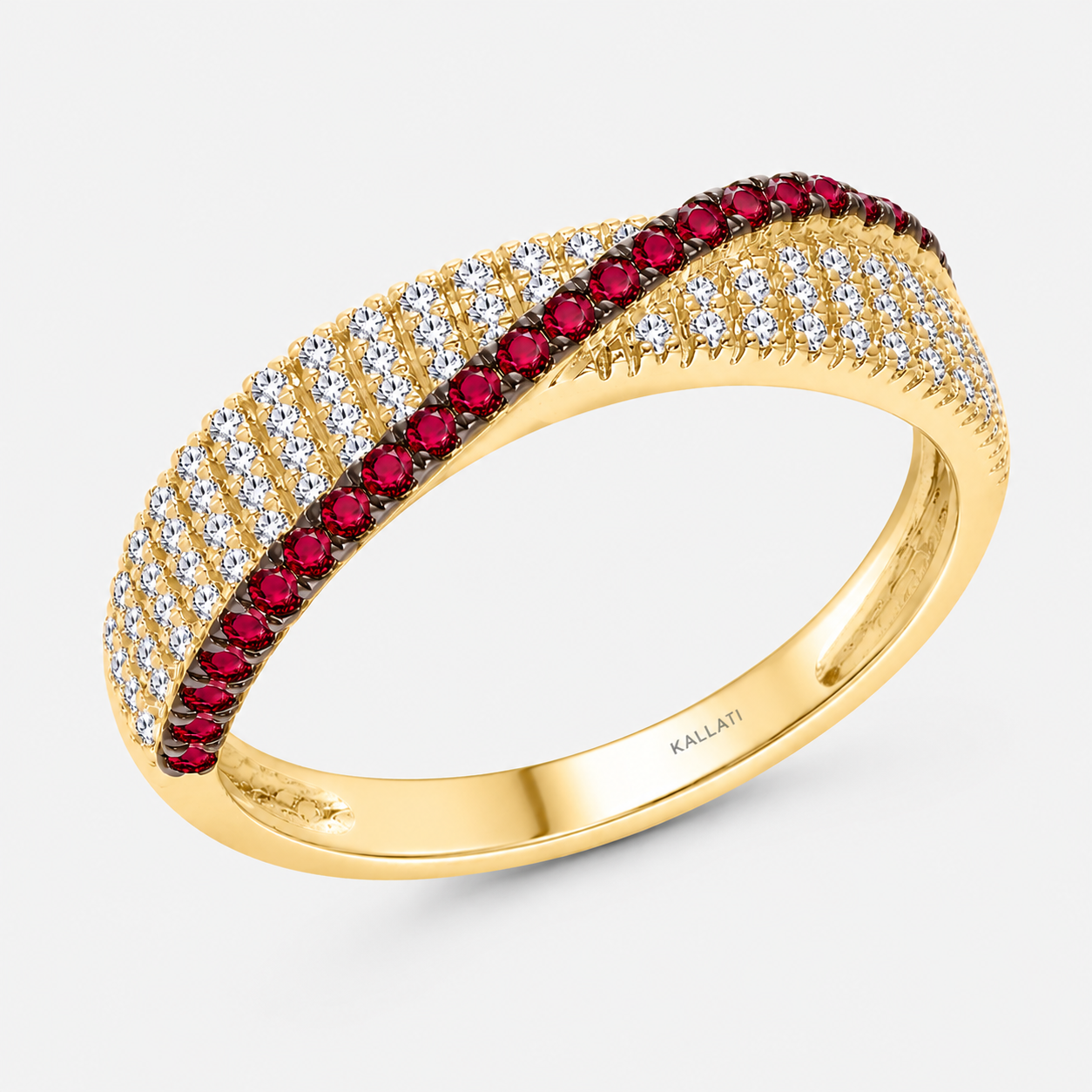 Ruby Veil Diamond Band Ruby