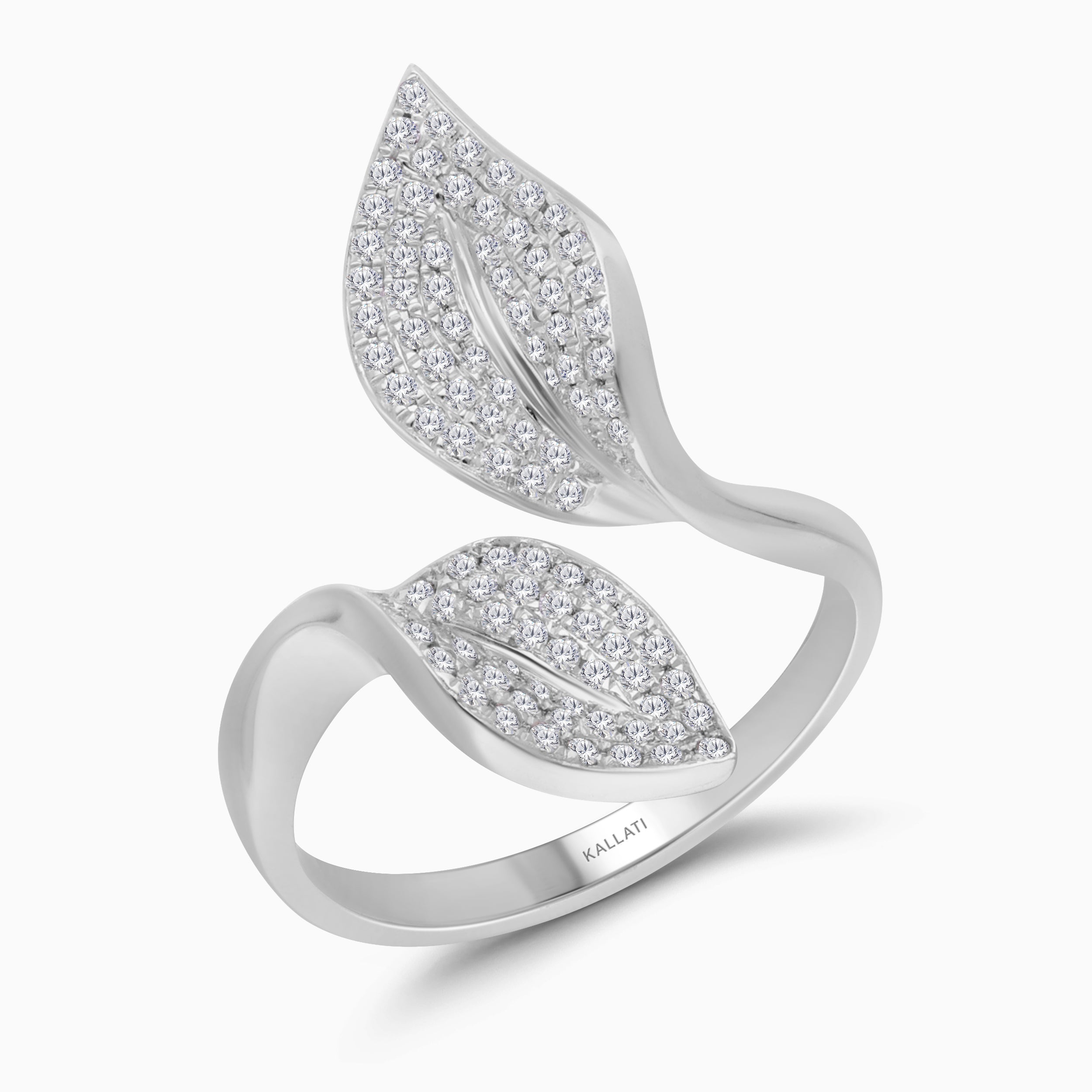 Intertwined Leaves Diamond Ring