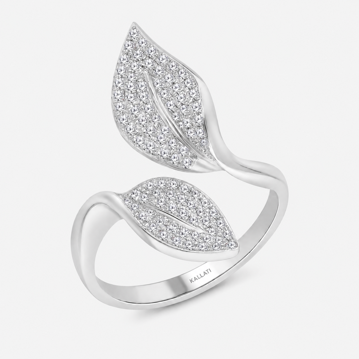 Intertwined Leaves Diamond Ring White Diamond