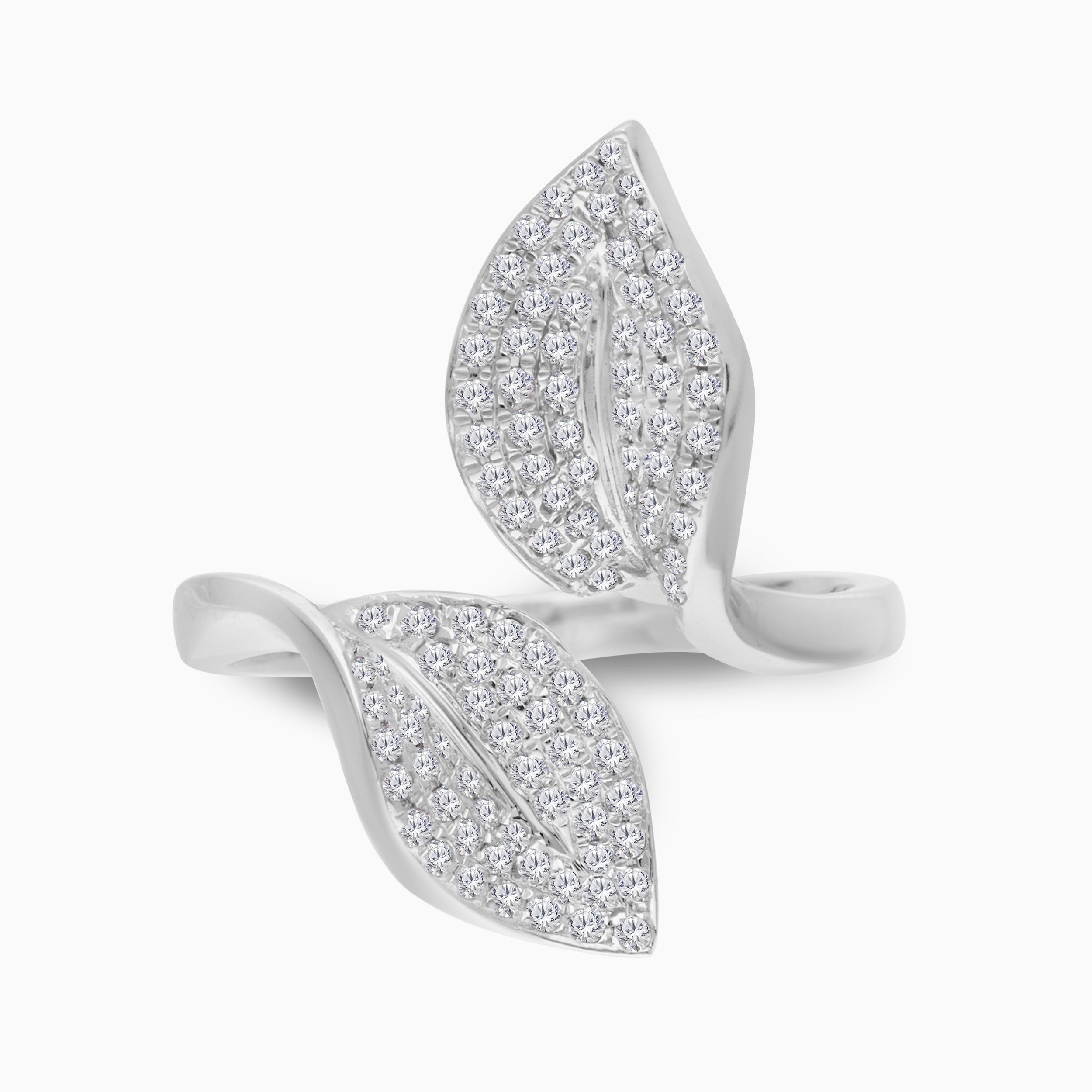 Intertwined Leaves Diamond Ring