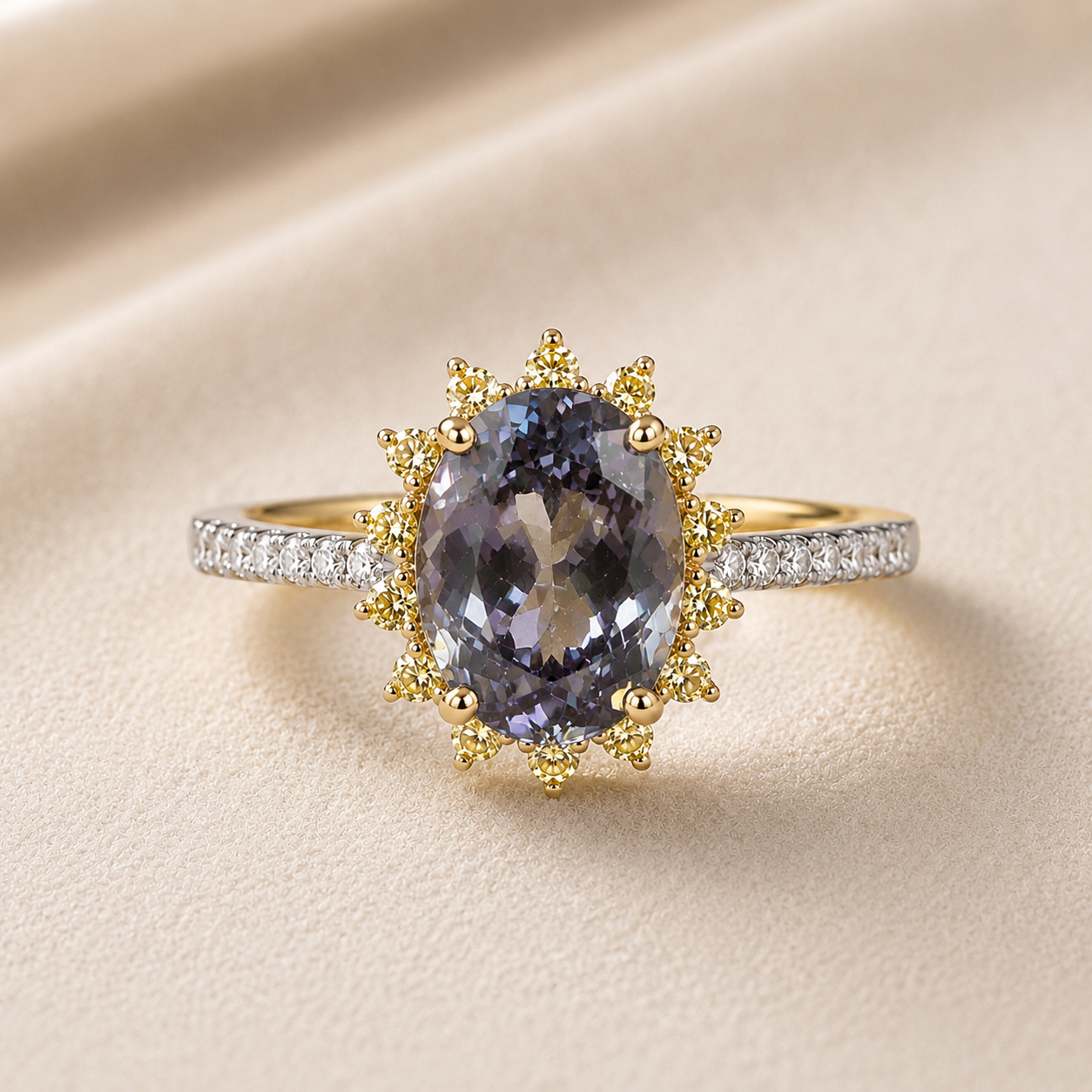 Solar System Certified Non Heat Tanzanite Ring