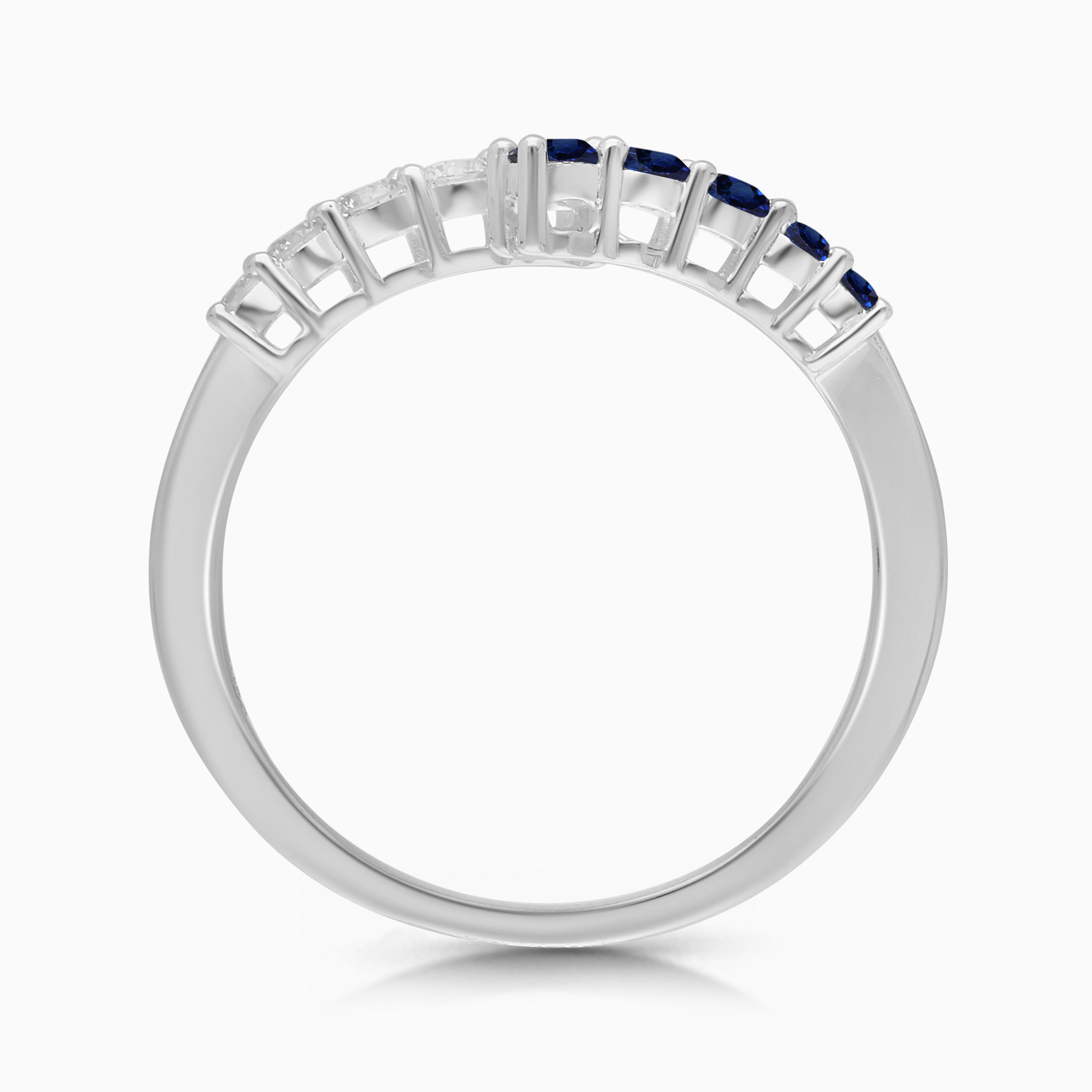 Tidal Wave Diamond & Sapphire Open Ring