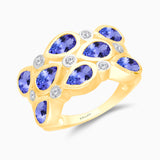 Tanzanite Reverse Tear Drop Stacking Band