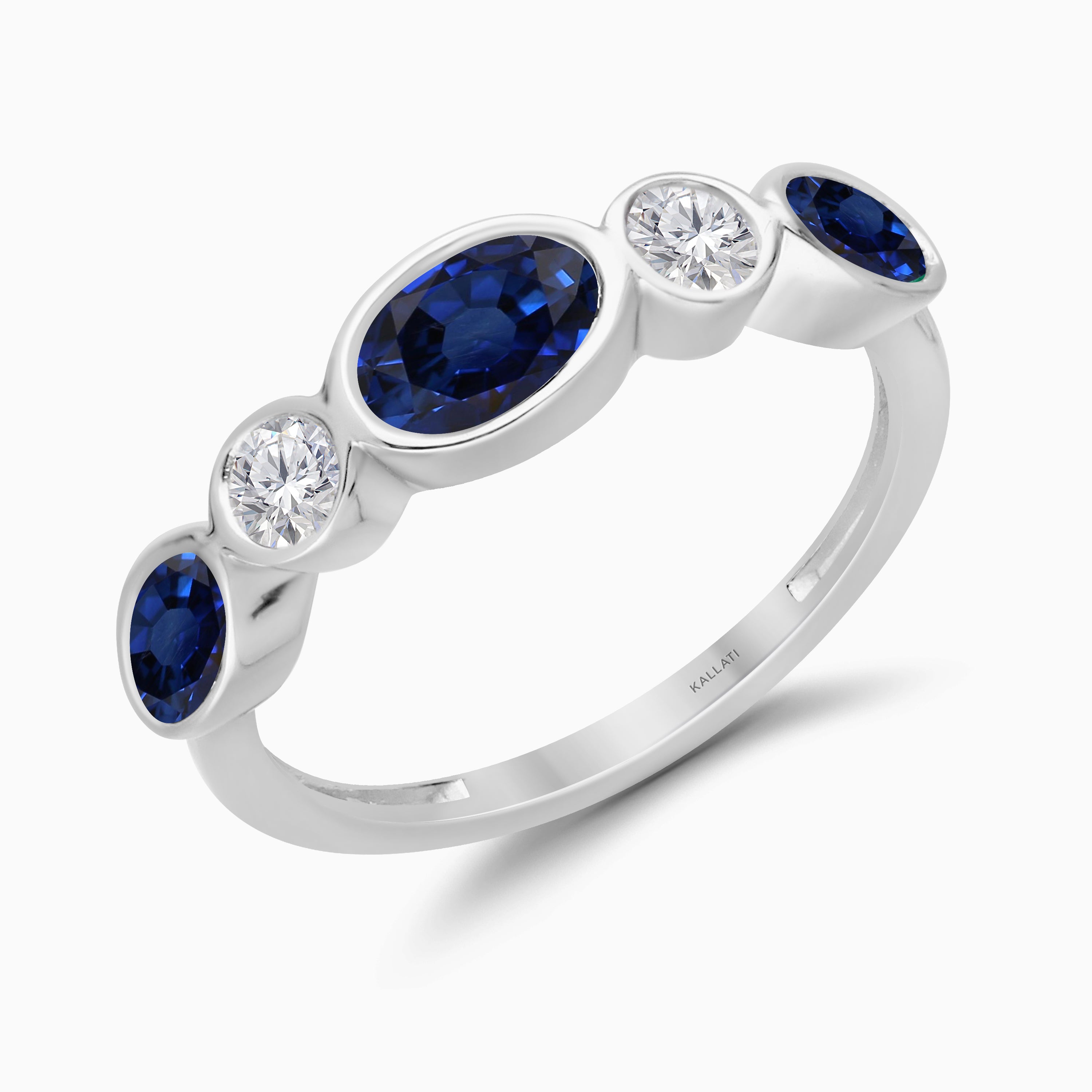 Bezel Set Sapphire & Diamond Eternity Band