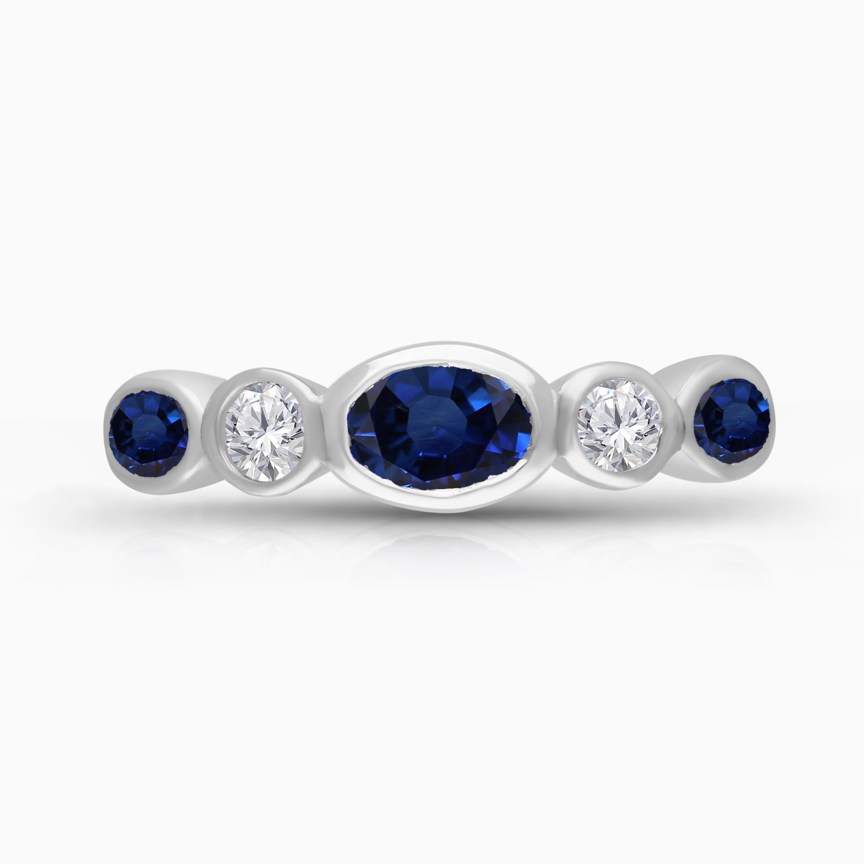 Bezel Set Sapphire & Diamond Eternity Band