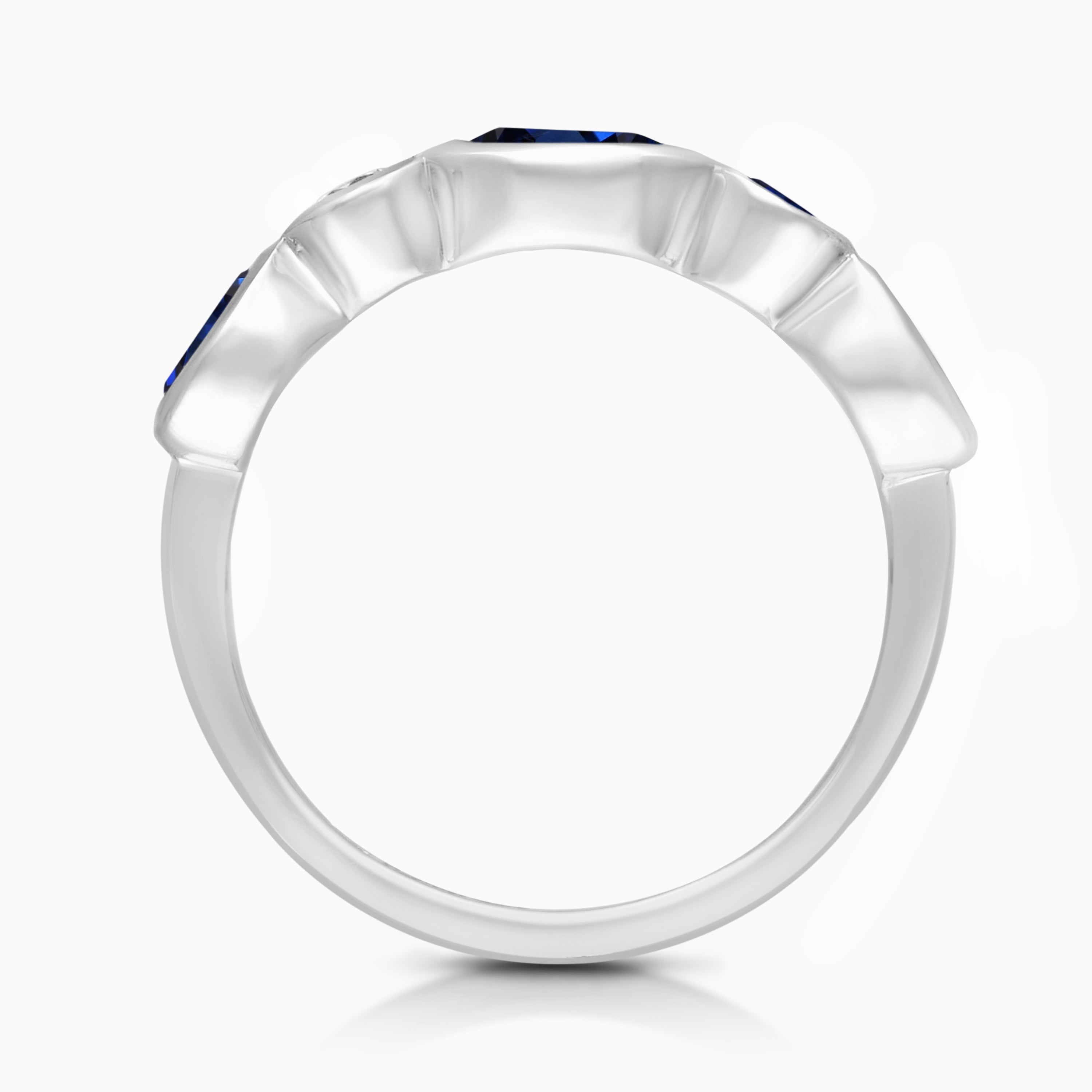 Bezel Set Sapphire & Diamond Eternity Band